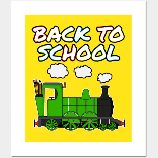 Back To School Steam Train (Green) Posters and Art